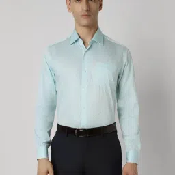 Van Heusen Blue Cotton Regular Fit Printed Shirt-picture-25