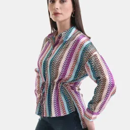 Kazo Printed Shirt With Drawstring image 3