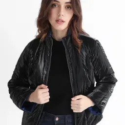 RAREISM Navy Polyester Solid Long Sleeves Jacket image 3