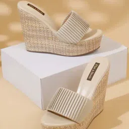 Flat N Heels Women's Beige Casual Wedges-picture-36