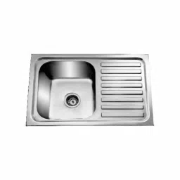 Jayna Signature Collection Jupiter 42x20 inch Glossy Finish Stainless Steel Single Bowl Kitchen Sink with Drain Board, SBSD 06 image 1