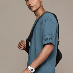 The Roadster Lifestyle Co. Drop-Shoulder Sleeves Cotton Oversized T-shirt image 1