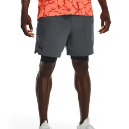 Under Armour Grey Slim Fit Sports Shorts-image-39