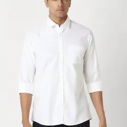 Peter England White Slim Fit Printed Shirt-picture-12