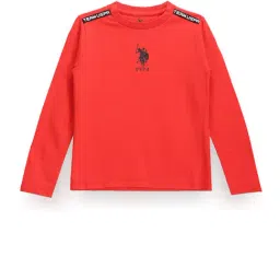 U.S. Polo Assn. Boys Orange Solid Full Sleeves T-Shirt-image-84