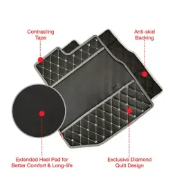 Elegant Luxury Leatherette Black & White Carpet Car Mat Compatible With MG Astor image 2