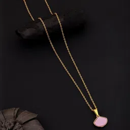 SZN Set Of 2 Gold-Plated Artificial Beads Enamelled Floral Pendants With Chains image 2