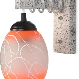 1ST TIME Orange & Orange Printed Wood Contemporary Wall Lamp-picture-28