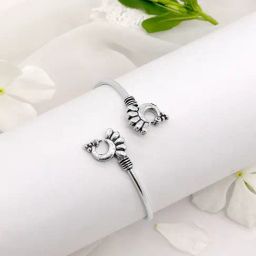 Teejh Shyla Peacock Silver Oxidized Bracelet-picture-45