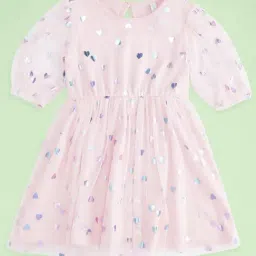 Pantaloons Baby Pink Cotton Printed Party Dress-image-62