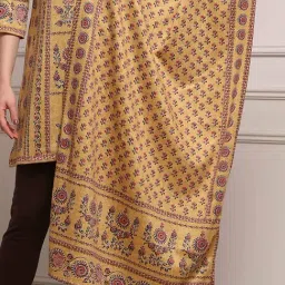 Biba Mustard Yellow Dyed Dupatta image 4
