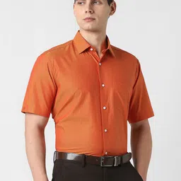 Van Heusen Men Textured Spread Collar Pure Cotton Formal Shirt-picture-17