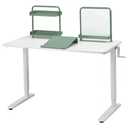 ikea relatera Desk combination sit/stand, white/light grey-green, 117x60 cm-picture-24