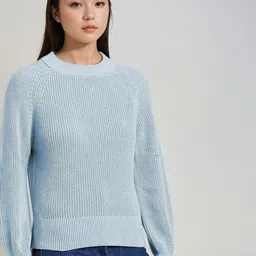 Kotty Women Self Design Round Neck Long Sleeves Pullover Sweaters-picture-22