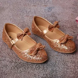 boyz n galz Bow Detailed Shimmered Mary Jane Ballerinas - Rose Gold-picture-17