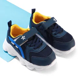 Cute Walk by Babyhug Velcro Closure Colour Block Casual Shoes With Lace Detailing - Navy Blue-picture-37
