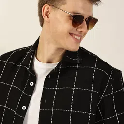 Mast & Harbour Men Premium Windowpane Checked Casual Shirt-picture-29