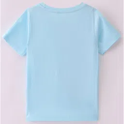 BLUSHES 100% Cotton Fathers Day Theme Half Sleeves Best Dad Ever Text Printed Tee - Aqua Blue image 3