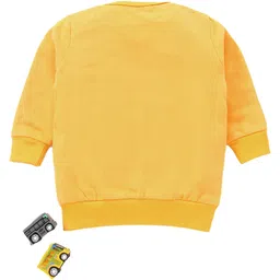 Kadam Baby Halloween Theme Cotton Knit Full Sleeves Boo Boo Boo Text Printed Sweatshirt - Yellow image 3