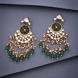 Anouk Gold-Plated Brass Artificial Beads Drop Earrings image 3