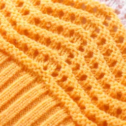 Babyhug Knitted Full Sleeves Striped Pullovers Sweater- Yellow & White image 3