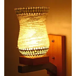 1ST TIME White & White Textured Wood Wall Lamp image 5
