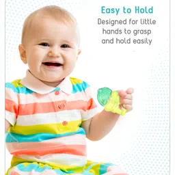 Babyhug Ice Cream Shaped Water Filled Teether - Green & Yellow image 4