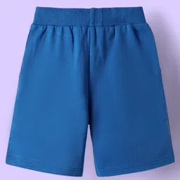 Babyhug Single Jersey Knit Half Sleeves T-Shirt & Shorts With Soccer Text Print - Blue & White image 5