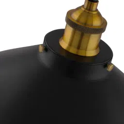 Homesake Black Metallic Cone Pendant Light with Golden Holder - Set of 1 image 5