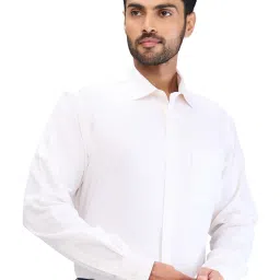 Park Avenue White Regular Fit Texture Shirt image 4