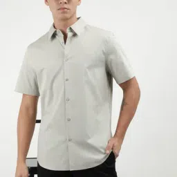 Calvin Klein Gray Cotton Slim Fit Solid Shirt-picture-45