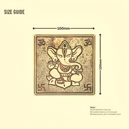 PLUS POINT 2 Piece Yellow & Brown Textured Heavy Duty Ganpati Spiritual Wall Door Decor-picture-25