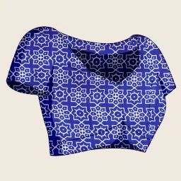 Saree Mall Navy Blue Satin Self Saree with Blouse Piece image 4