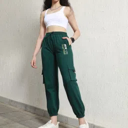 Hubberholme Green Cotton Graphic Print Joggers image 4