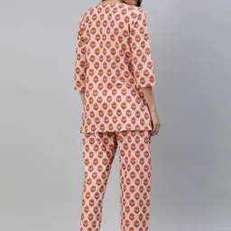 Divena Pink Printed Top & Pant Set image 2