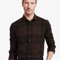 Rare Rabbit Brown Regular Fit Checks Shirt-picture-15