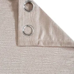 Hosta Homes Cream Polyester 10 ft Blackout Long Door Curtain - Set of 2 image 4