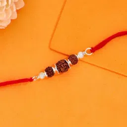 Kai Jewel 925 Silver Classic 925 Twin Rudraksha Rakhi-picture-11