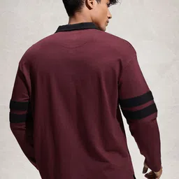 WROGN Drop-Shoulder Sleeves Pure Cotton Polo Collar Oversized T-shirt image 4