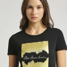 Pepe Jeans Black Cotton Printed T-Shirt image 5
