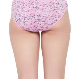 Clovia Pink & Beige Cotton Printed Bikini Panties - Pack Of 3 image 4
