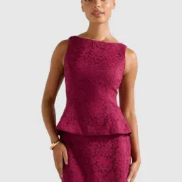 forever new Loretta Lace Peplum Top-picture-42