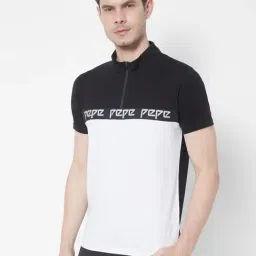 Pepe Jeans Black & White Slim Fit Colour Block T-Shirts image 3