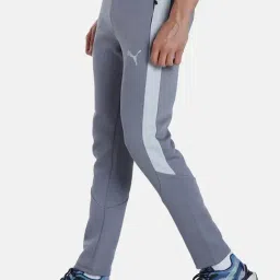 Puma Grey Cotton Slim Fit Colour Block Trackpants image 3