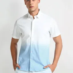 arrow sport Arrow Sports Blue Slim Fit Ombre Shirt-picture-13