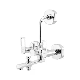 CERA Winslet Quarter Turn Three Lever Wall Mount Wall Mixer with Bend Pipe, F1099403 image 3