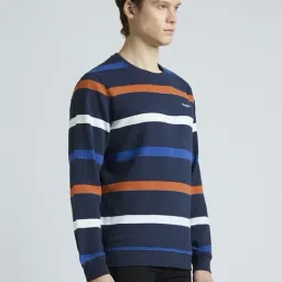 Pepe Jeans Navy Regular Fit Striped Sweatshirt image 3