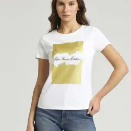 Pepe Jeans White Cotton Printed T-Shirt-image-44