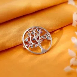 GIVA Men 925 Silver Zircon Studded The Tree Brooch-picture-13