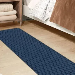 FABINALIV Blue Geometric Cotton Bedside Runner image 3